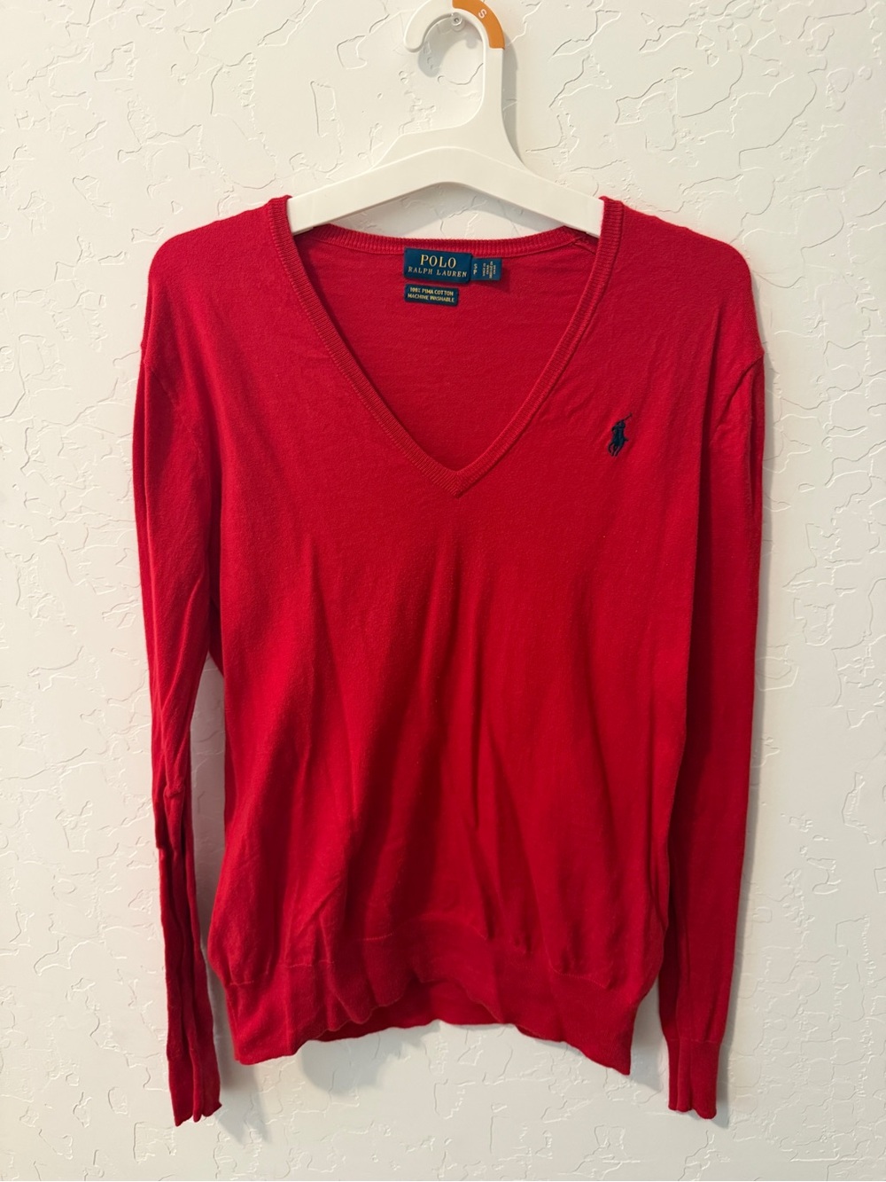 Polo by Ralph Lauren Red V-Neck Sweater